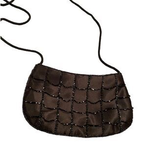Preston & York Black Beaded Purse Wedding Special Occasion Classic Black